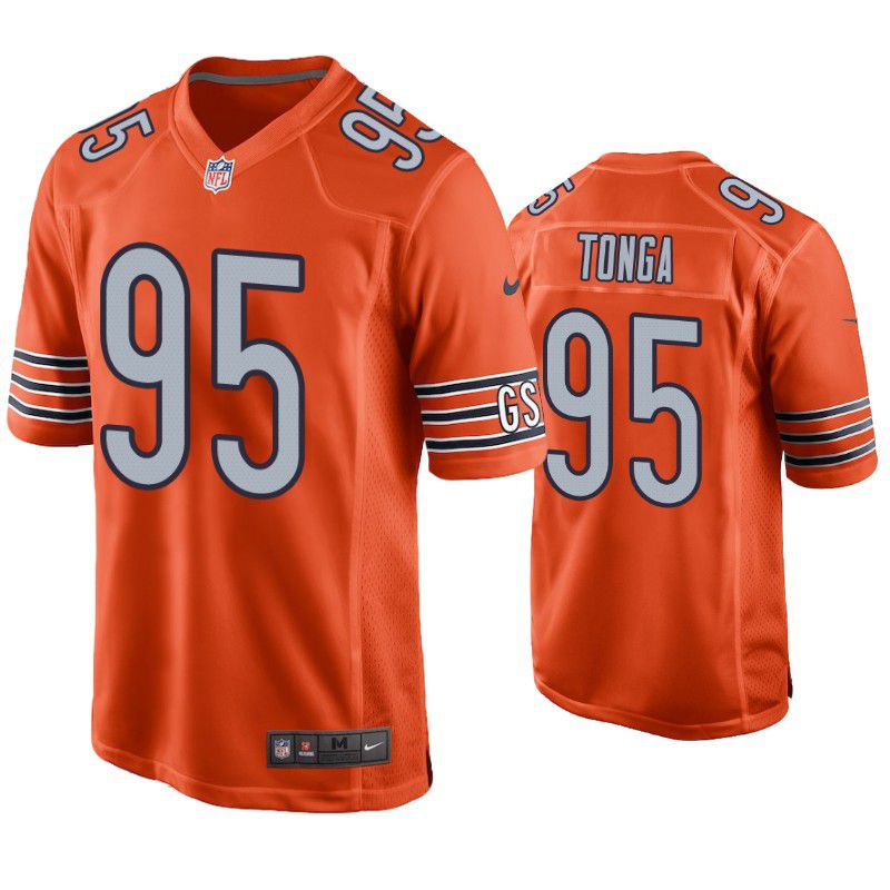 Men Chicago Bears 95 Khyiris Tonga Nike Orange Game NFL Jersey